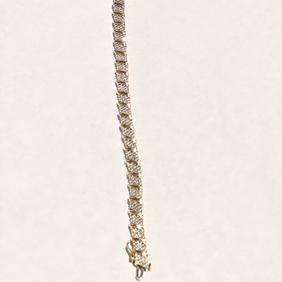 10K Yellow Gold 2 Carat Diamond Bracelet 10k Yellow Gold Earrings And 2 Toe Ring - Picture 9 of 14